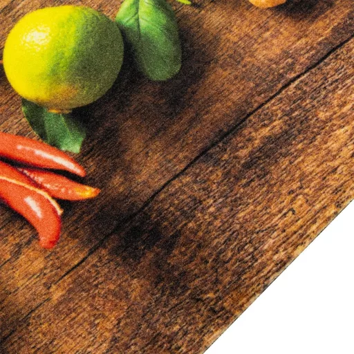 Mosható fűszermintás bársony konyhaszőnyeg 45 x 150 cm