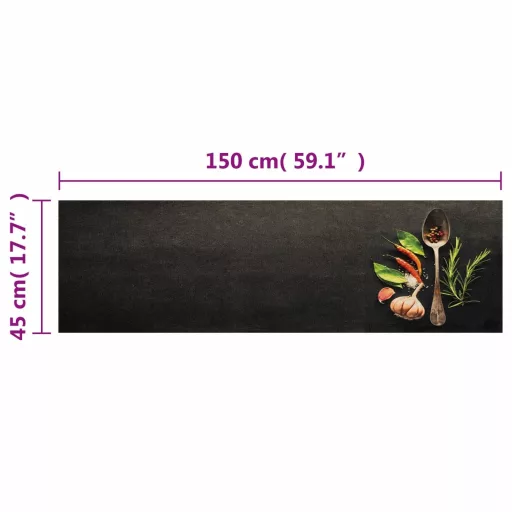 Mosható fűszermintás bársony konyhaszőnyeg 45 x 150 cm