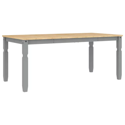 Corona szürke tömör fenyőfa ebédlőasztal 180 x 90 x 75 cm
