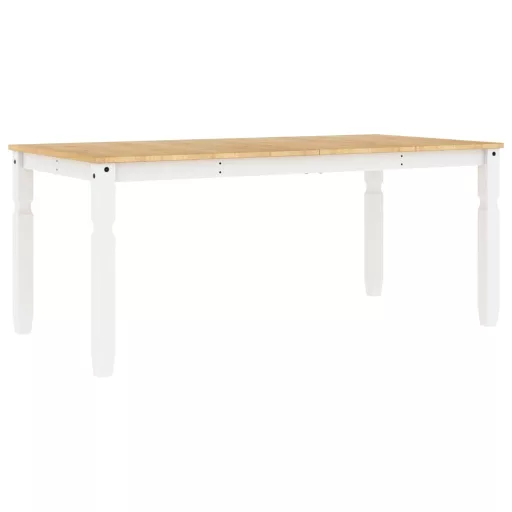Corona fehér tömör fenyőfa ebédlőasztal 180 x 90 x 75 cm