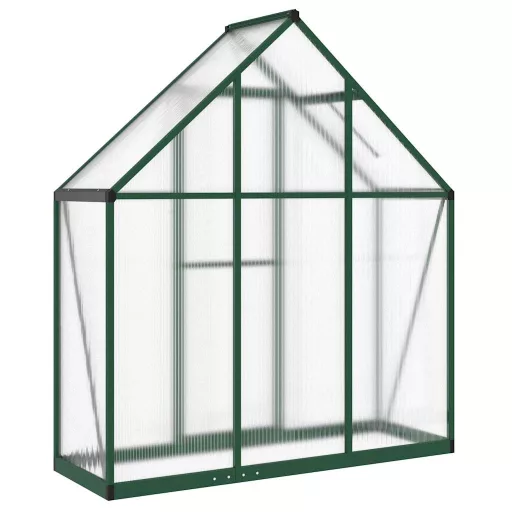 Zöld alumínium melegház alapvázzal 169 x 58 x 195 cm