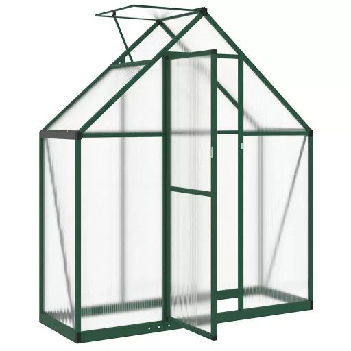 Zöld alumínium melegház alapvázzal 169 x 58 x 195 cm