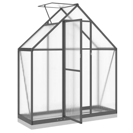 Antracitszürke alumínium melegház alapvázzal 169 x 58 x 202 cm