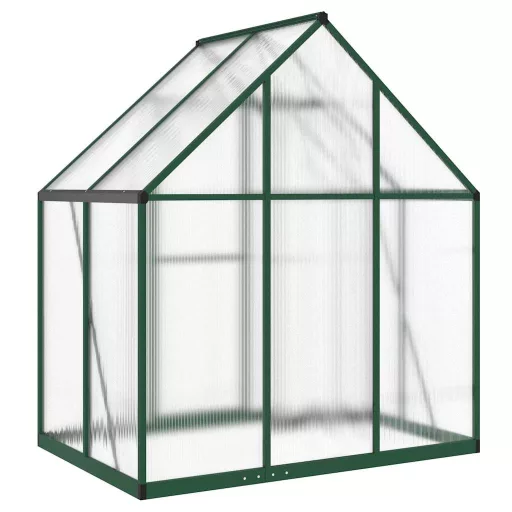 Zöld alumínium melegház alapvázzal 169 x 114 x 195 cm
