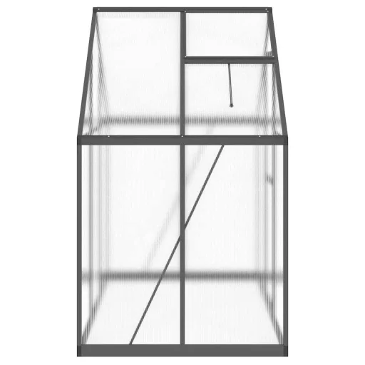 Antracitszürke alumínium melegház alapvázzal 169 x 114 x 195 cm