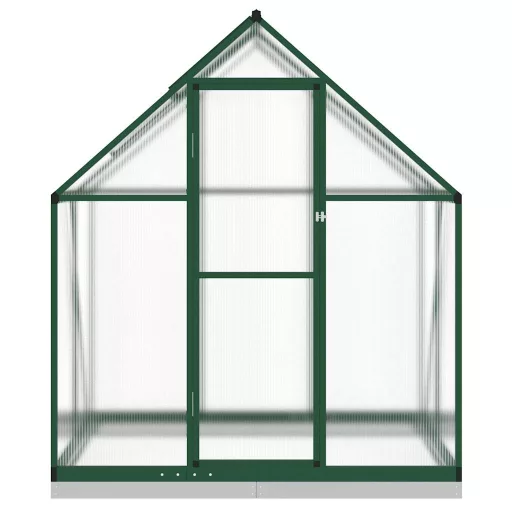 Zöld alumínium melegház alapvázzal 169 x 114 x 202 cm