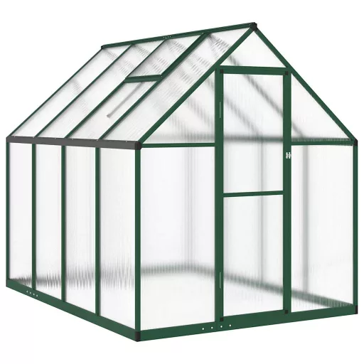 Zöld alumínium melegház alapvázzal 224 x 169 x 195 cm