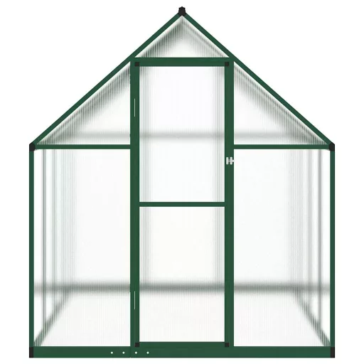Zöld alumínium melegház alapvázzal 224 x 169 x 195 cm