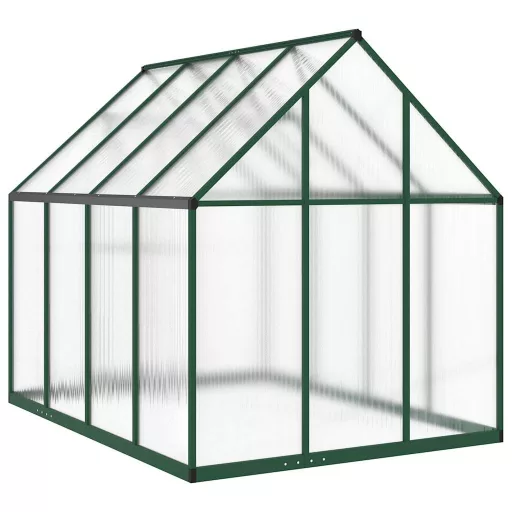 Zöld alumínium melegház alapvázzal 224 x 169 x 195 cm