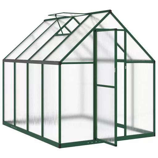 Zöld alumínium melegház alapvázzal 224 x 169 x 195 cm