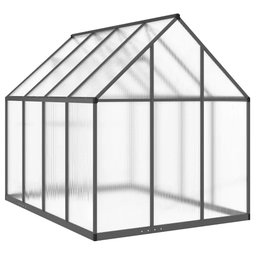 Antracitszürke alumínium melegház alapvázzal 224 x 169 x 195 cm