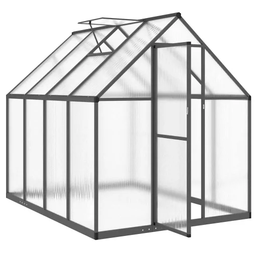Antracitszürke alumínium melegház alapvázzal 224 x 169 x 195 cm