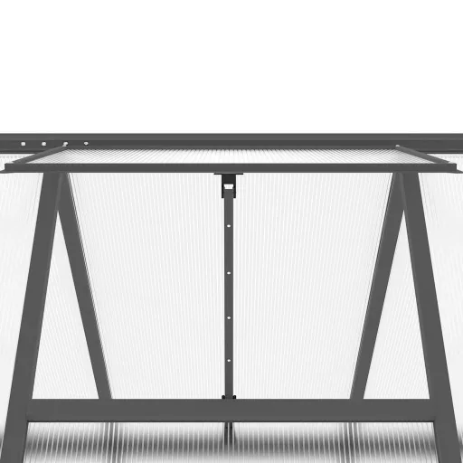 Antracitszürke alumínium melegház alapvázzal 224 x 169 x 195 cm