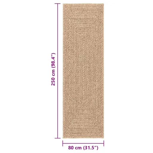 ZIZUR juta hatású beltéri és kültéri szőnyeg 80x250 cm