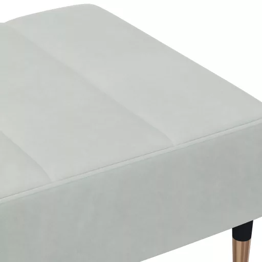 Világosszürke bársony lábzsámoly 77x55x31 cm