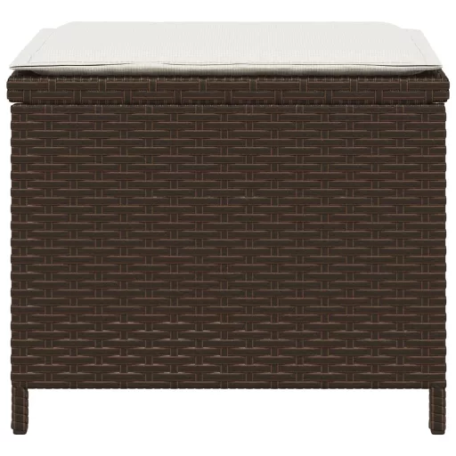 4 db barna polyrattan kerti szék párnával 40x40x35 cm