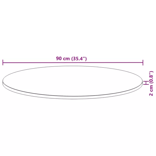 Kerek tömör akácfa asztallap Ø90 x 2 cm