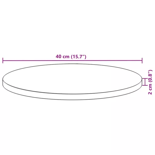 Kerek tömör akácfa asztallap Ø40 x 2 cm