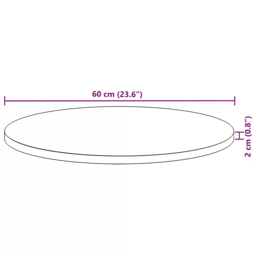 Kerek tömör akácfa asztallap Ø60 x 2 cm