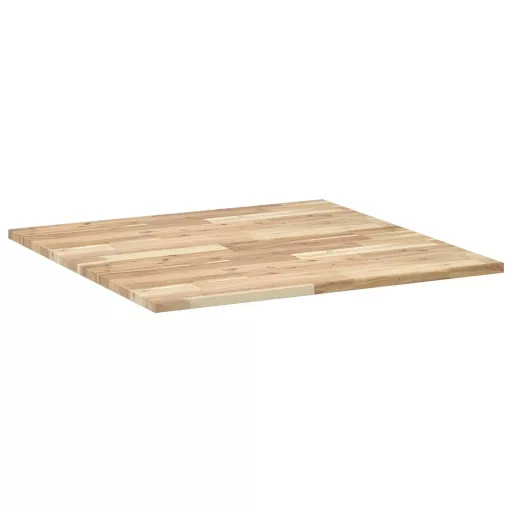 Négyzet alakú tömör akácfa asztallap 80 x 80 x 2 cm