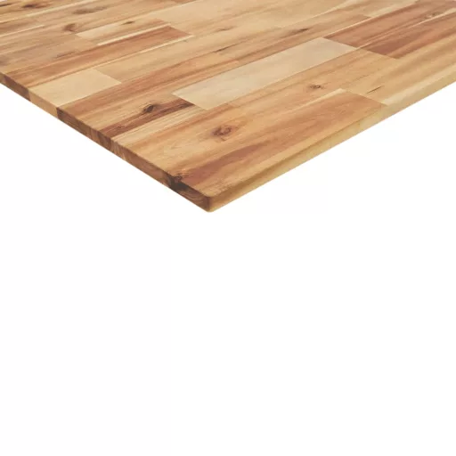 Négyzet alakú tömör akácfa asztallap 90 x 90 x 2 cm