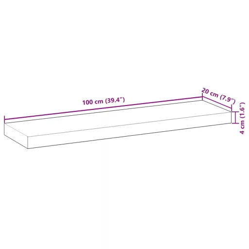 Tömör akácfa téglalap alakú asztallap 100 x 20 x 4 cm