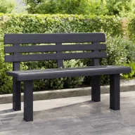 Antracitszürke polipropilén kerti pad 110 x 52 x 71 cm