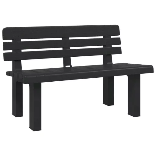 Antracitszürke polipropilén kerti pad 110 x 52 x 71 cm