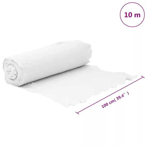 Fehér poliészter szál geotextília talajtakaró 1 x 10 m
