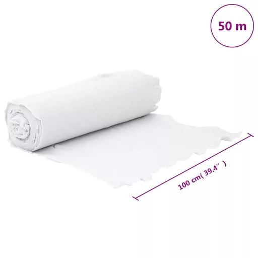Fehér poliészter szál geotextília talajtakaró 1 x 50 m