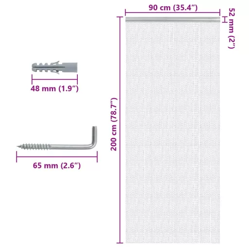 Alumínium láncos ajtószúnyogháló 90 x 200 cm