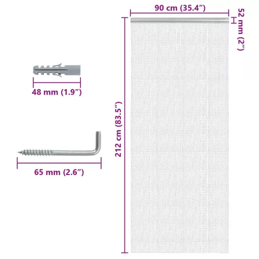 Alumínium láncos ajtószúnyogháló 90 x 212 cm
