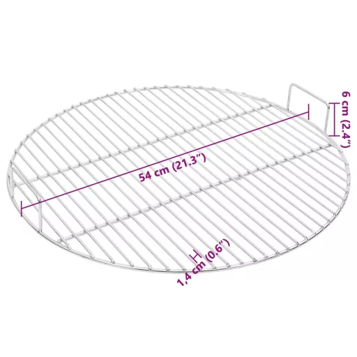 Kerek 304 rozsdamentes acél BBQ grillrács fogantyúval Ø54 cm