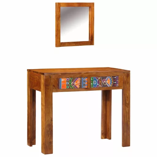 Öltözködőasztal fiókkal Barna 90 x 45 x 75 cm Tömör Akácfa