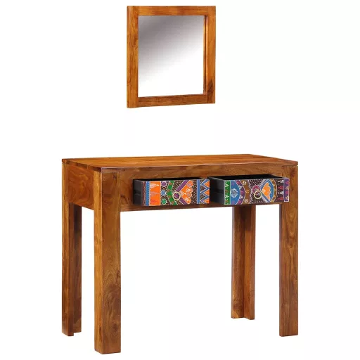 Öltözködőasztal fiókkal Barna 90 x 45 x 75 cm Tömör Akácfa