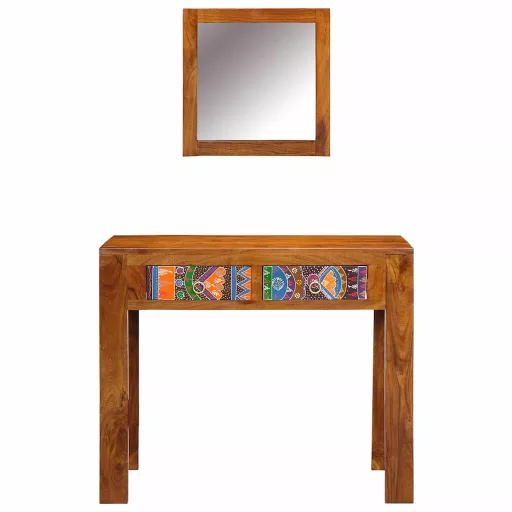 Öltözködőasztal fiókkal Barna 90 x 45 x 75 cm Tömör Akácfa
