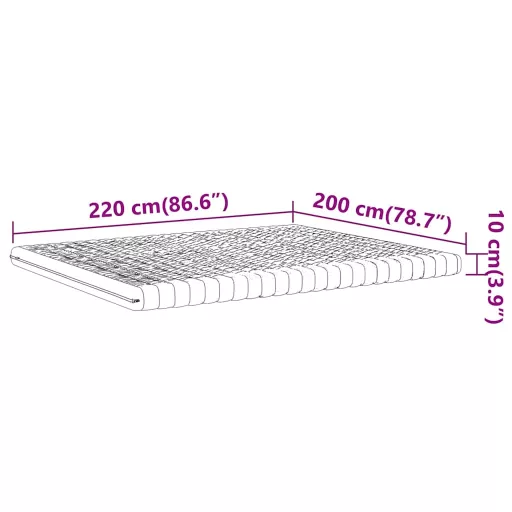 Fehér 7 zónás 20 ILD keménységű habmatrac 200 x 220 cm
