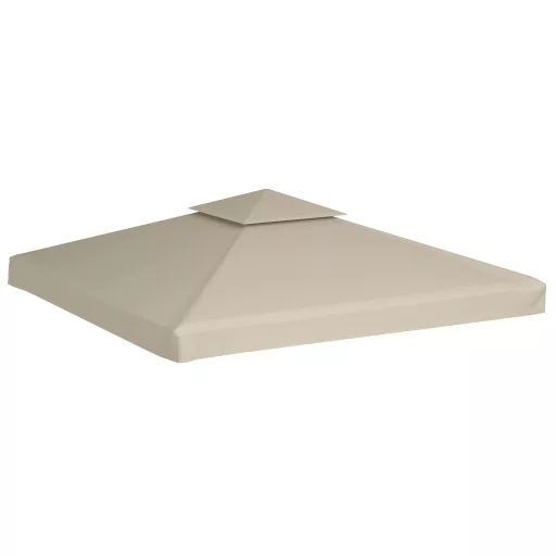 Bézs csere pavilon ponyvatető 310 g/m² 3 x 3 m