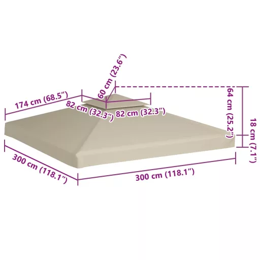 Zöld csere pavilon ponyvatető 310 g/m² 3 x 3 m
