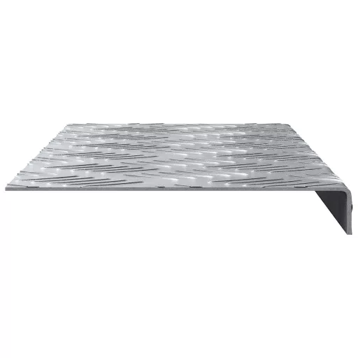 Lépcsőfok Négyszögletes 10 pcs Ezüst 60 x 18 x 2,5 cm Alumínium
