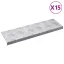 Lépcsőfok Négyszögletes 15 pcs Ezüst 60 x 18 x 2,5 cm Alumínium