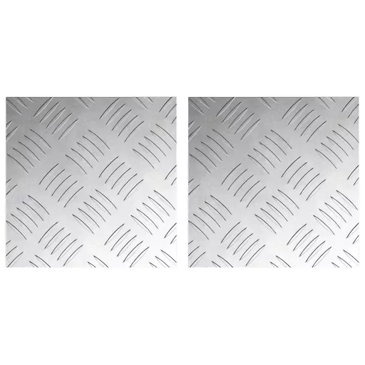 Lépcsőfok Négyzet 2 pcs Ezüst 20 x 20 cm Alumínium