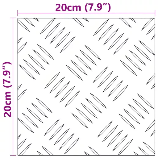 Lépcsőfok Négyzet 2 pcs Ezüst 20 x 20 cm Alumínium