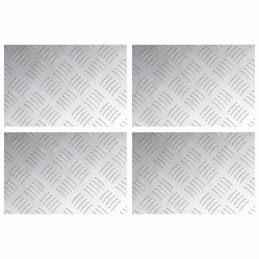 Lépcsőfok Négyszögletes 4 pcs Ezüst 30 x 20 cm Alumínium