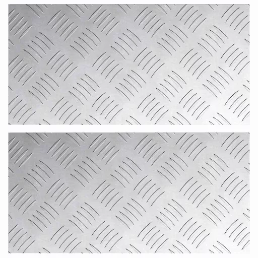 Lépcsőfok Négyszögletes 2 pcs Ezüst 40 x 20 cm Alumínium