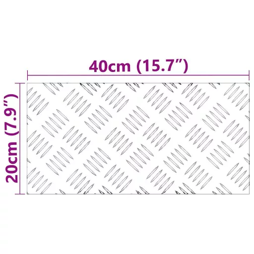 Lépcsőfok Négyszögletes 2 pcs Ezüst 40 x 20 cm Alumínium