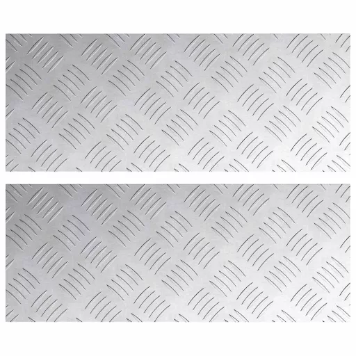 Lépcsőfok Négyszögletes 2 pcs Ezüst 50 x 20 cm Alumínium