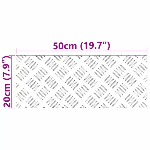 Lépcsőfok Négyszögletes 2 pcs Ezüst 50 x 20 cm Alumínium