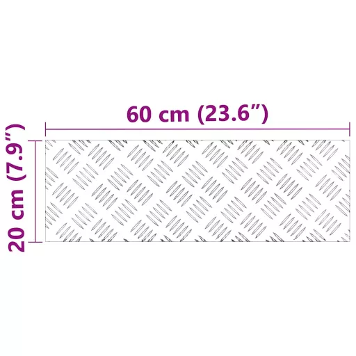 Lépcsőfok Négyszögletes 2 pcs Ezüst 60 x 20 cm Alumínium
