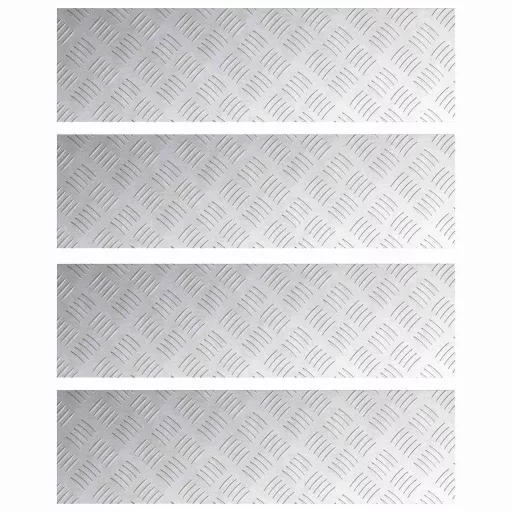 Lépcsőfok Négyszögletes 4 pcs Ezüst 70 x 20 cm Alumínium
